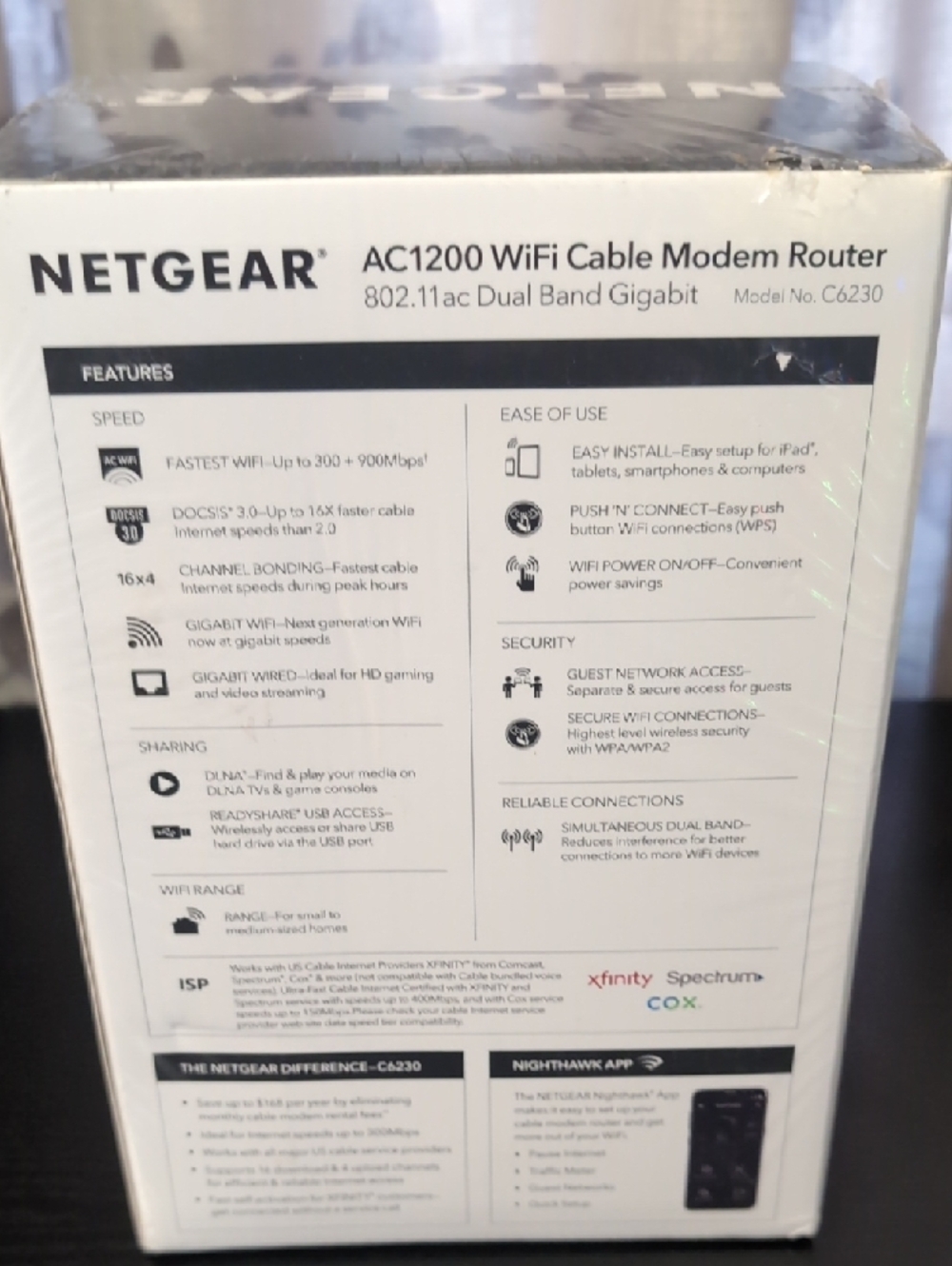 NETGEAR AC1200 WiFi Cable Modem Router - Black - Picture 2 of 5